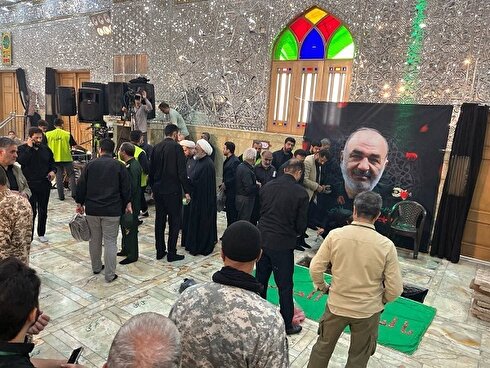 بالفيديو والصور..جثمان اللواء الشهيد سلامي يوارى الثرى في مرقد عبد العظيم الحسني (عليه السلام