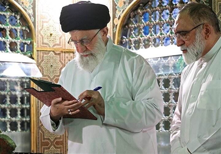 Handwritten Notes of Ayatollah Khamenei Unveiled at Imam Reza Shrine