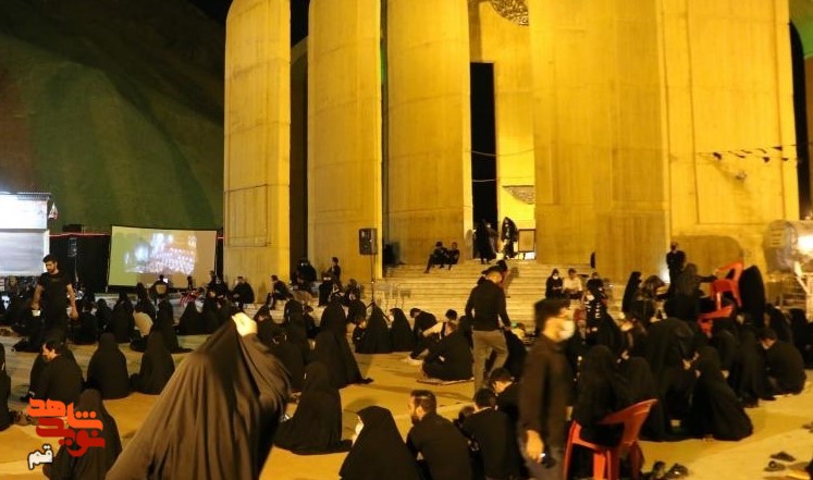 عزاداری شام غریبان در یادمان شهدای کوه خضر نبی قم برگزار شد