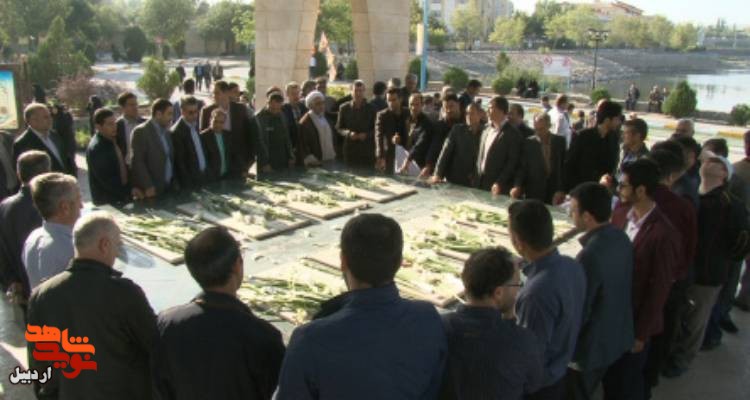 میهمانی لاله ها در مزار هشت شهید گمنام شورابیل اردبیل