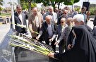 گزارش تصویری | ادای احترام کاروان قرآنی شهدای خدمت به مقام شهدای قزوین