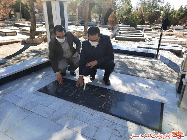 گلباران گلزار شهدای مدافع حرم طالب‌آباد شهرستان مهدیشهر در سالروز شهادت سردار شهید حاج قاسم سلیمانی
